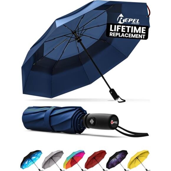 Travel Umbrella Compact Automatic Folding Lightweight Rain Windproof  Umbrella - Picture 1 of 7
